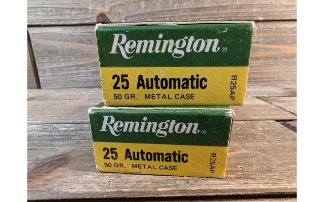 100 Rounds of Remington 50Gr .25ACP Ammo