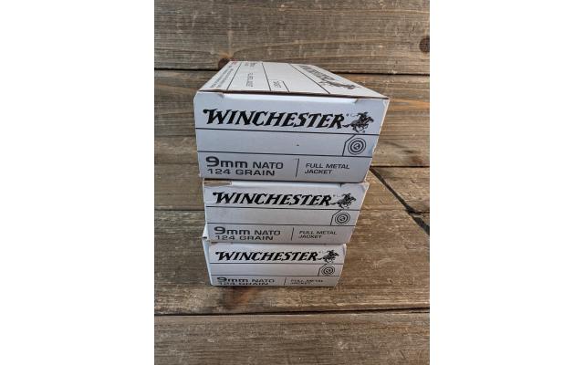 150 Rounds of Winchester 124Gr 9mm FMJ Ammo