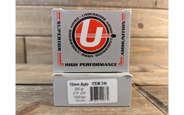 40 Rounds of Underwood 200Gr XTP 10mm JHP Ammo