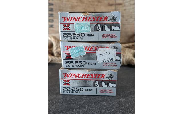 60 Rounds of Winchester 55Gr 22-250Remington JSP Ammo