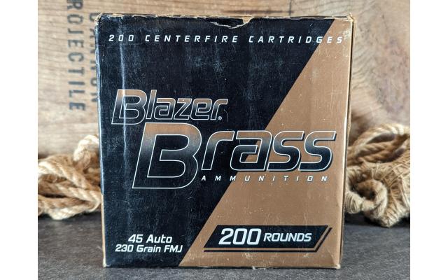 200 Rounds of Blazer Brass 230Gr .45ACP