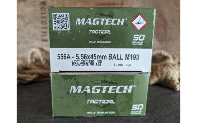 100 Rounds of Magtech M193 5.56X45mm Ball Ammo