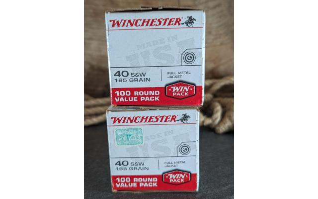 200 Rounds of Winchester .40S&W 165Gr Target Ammo