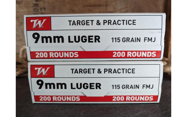 400 Rounds of Winchester 9mm 115Gr Target Ammo