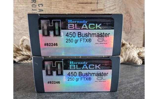 40 Rounds of Hornady Black 450Bushmaster Ammo