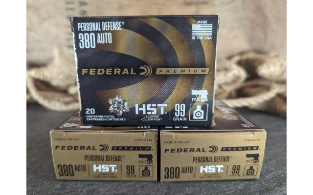 60 Rounds of Federal .380ACP HP Ammo