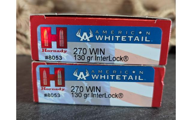 40 Rounds of Hornady American Whitetail 270Winchester Ammo