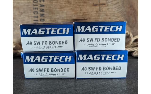 200 Rounds of Magtech 180Gr HP .40S&W Ammo