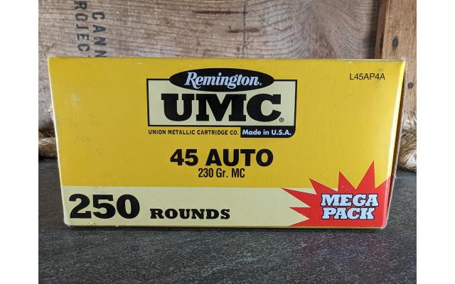 250 Rounds of Remington UMC .45ACP Ammo