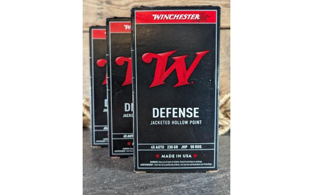 150 Rounds of Winchester 45ACP Defense HP Ammo