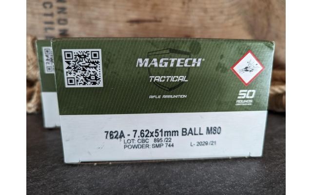 100 Rounds of Magtech 7.62X51mm M80 Ball Ammo