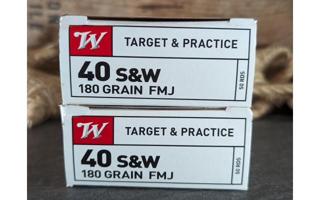 100 Rounds of Winchester 40S&W FMJ Ammo