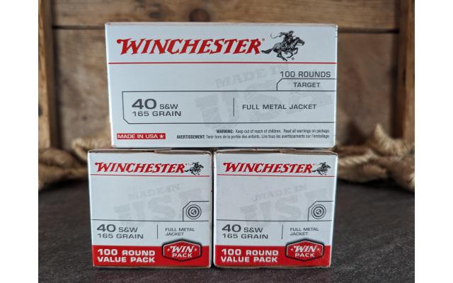 300 Rounds of Winchester .40S&W FMJ Ammo