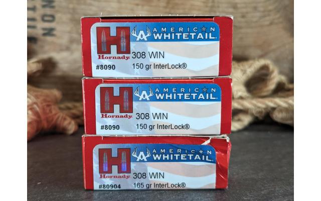 60 Rounds of Hornady American Whitetail .308Win Ammo