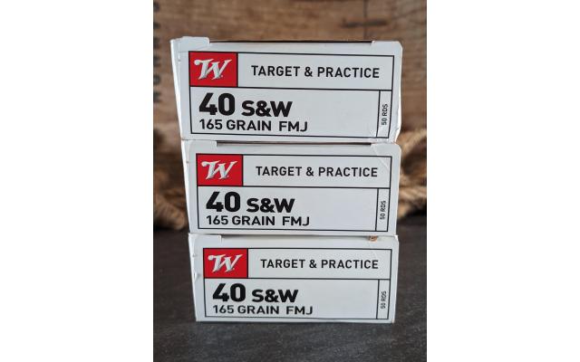 150 Rounds of Winchester 165Gr .40S&W FMJ Ammo
