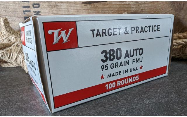 100 Rounds of Winchester .380ACP FMJ Ammo