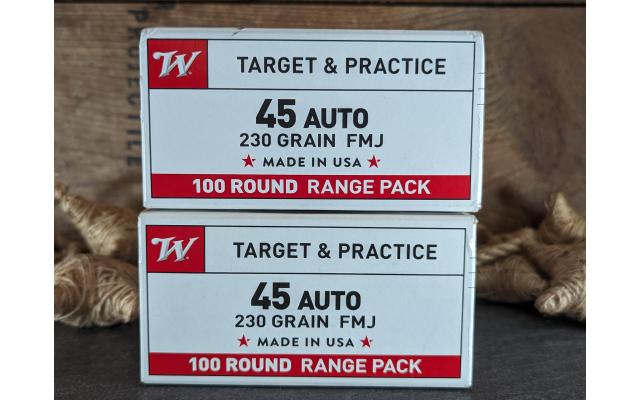 200 Rounds of Winchester .45ACP FMJ Ammo