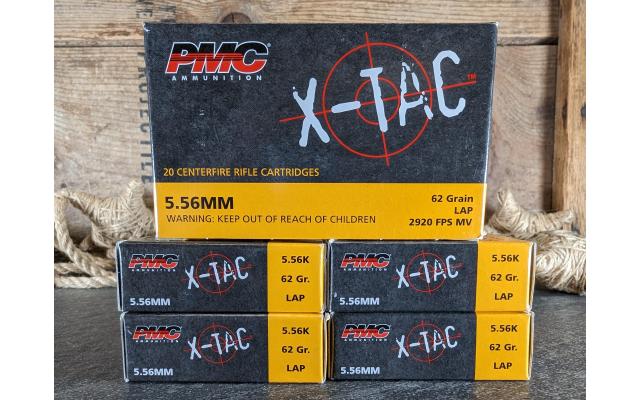 100 Rounds of PMC X-Tac 62Gr 5.56NATO Ammo