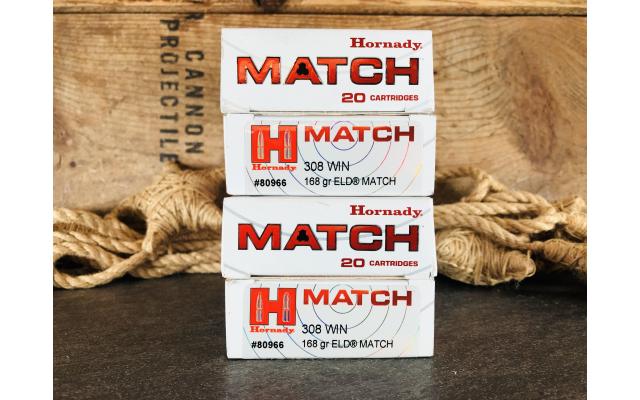 80 Rounds of Hornady Match .308WIN 168gr Ammunition