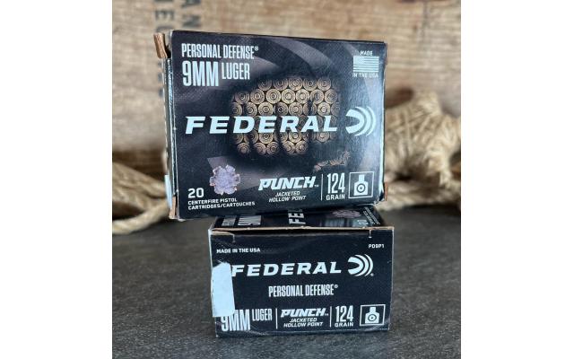 40 Rounds of Federal Punch 9mm JHP 124Gr
