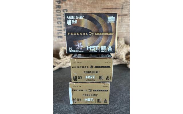60 Rounds of Federal HST .40S&W 180Gr JHP