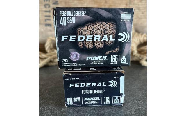 40 Rounds of Federal Punch .40S&W 165Gr JHP