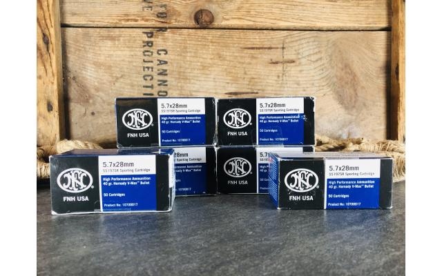 300 Rounds of FNH 5.7x28mm 40 Grain Hornady Sporting Cartridge