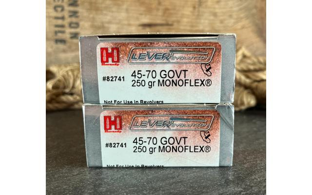 40 Rounds of Hornady .45-70Govt 250Gr Monoflex