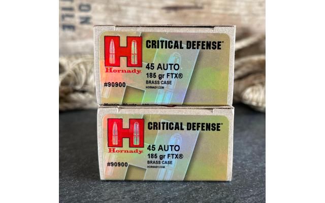 40 Rounds of Hornady Critical Defense .45acp 185Gr