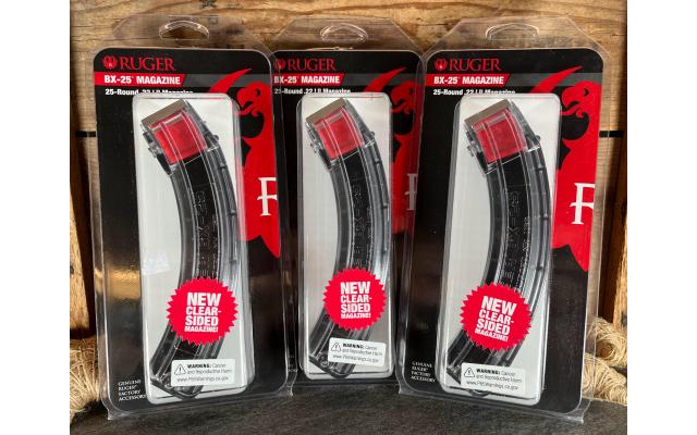 Three New Ruger BX-25 Clear .22lr Magazines