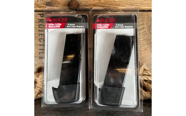 Two Ruger EC9S/LC9S 9 Round Magazines