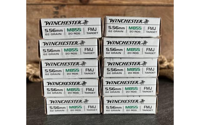 200 Rounds of Winchester M855 5.56NATO 62Gr FMJ
