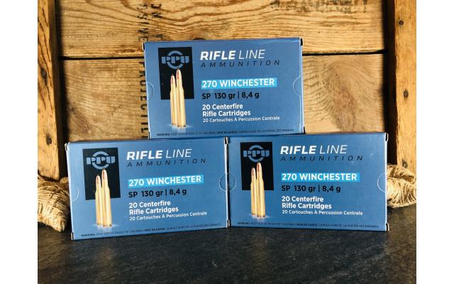 60 Rounds of PPU .270 Winchester 130gr Soft Point Ammunition