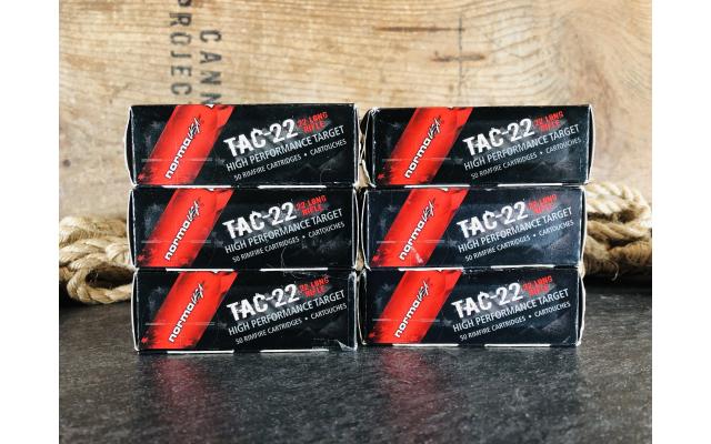 300 Rounds of Norma Tac-22 .22LR 40gr Lead Round Nose Ammunition