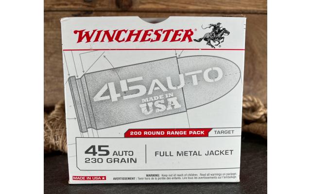 200 Rounds of Winchester .45acp 230Gr FMJ