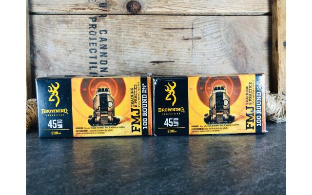 200 Rounds of Browning .45acp 230gr FMJ ammunition