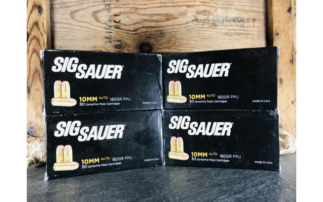 200 Rounds Sig Sauer 10mm  180gr FMJ Ammunition