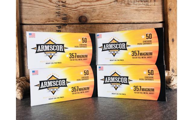 200 Rounds of Armscor .357 Magnum 158gr FMJ Ammunition.