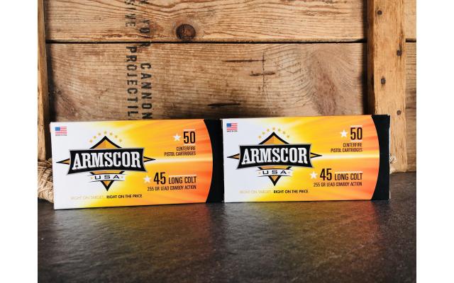 100 Rounds of Armscor .45 Long Colt 255gr Lead Cowboy Action Ammunition