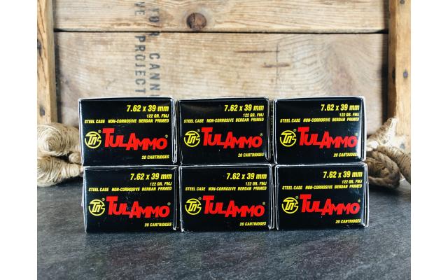120 Rounds of TulAmmo 7.62x39 122gr FMJ Ammunition