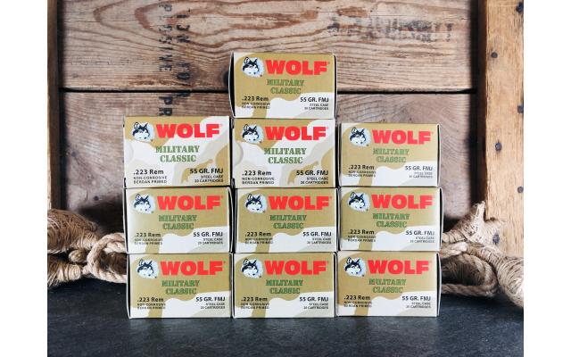 200 Rounds of Wolf Military Classic .223 55gr FMJ Ammunition
