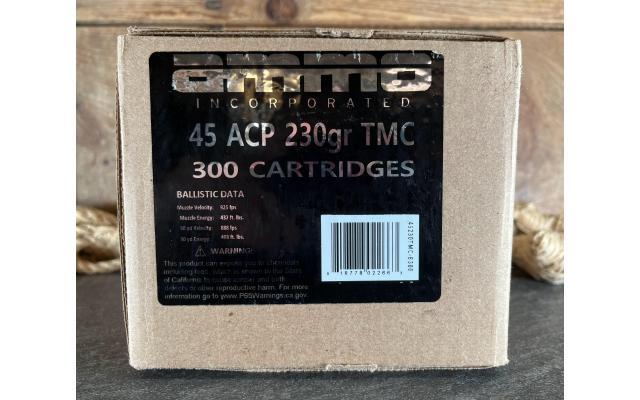 300 Rounds of Ammo Inc .45acp 230Gr TMC