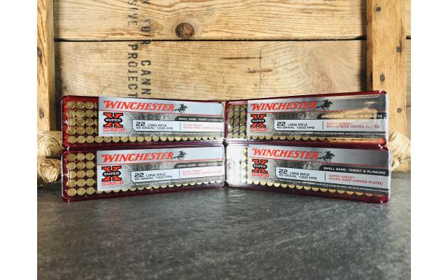 400 Rounds of Winchester .22LR 40gr  Round Nose Copper Plated Ammunition