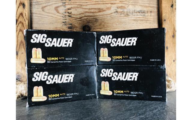 200 Rounds Sig Sauer 10mm  180gr FMJ Ammunition