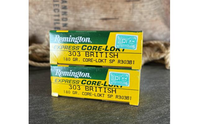 40 Rounds of Remington .303British 180Gr Core-Lokt SP