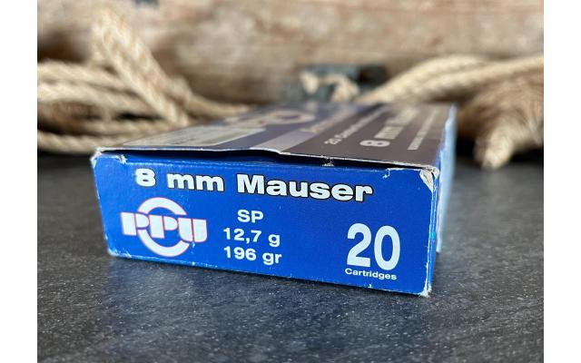 20 Rounds of PPU 8mm Mauser 196Gr SP
