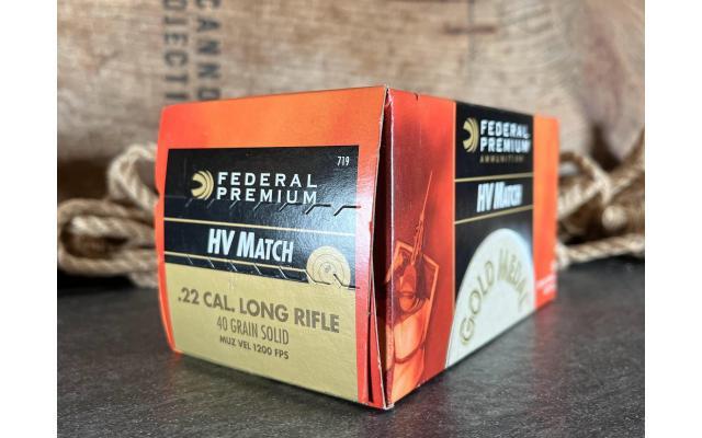 500 Rounds of Federal Premium HV Match .22lr 40Gr