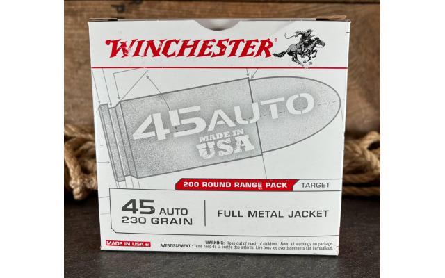 200 Rounds of Winchester .45acp 230Gr FMJ
