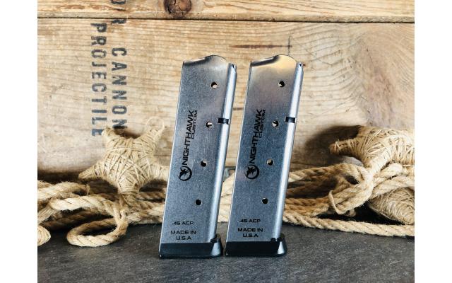 Two New NightHawk 1911.45ACP Eight Round Capacity Magazines