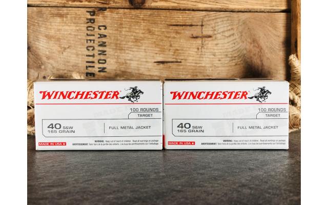 200 Rounds Winchester .40S&W 165gr FMJ Ammunition
